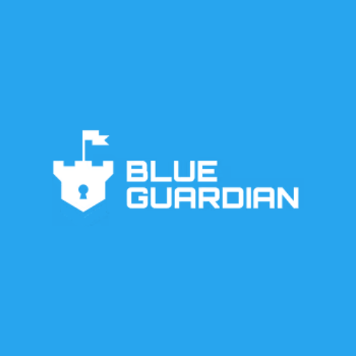 Blue Guardian prop trading firm logo – 1-2-3 challenge, Funding up to 400,000, known for stability.