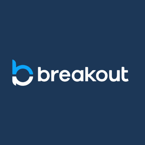 Breakout prop trading firm logo – 1-2 challenge, Funding up to 400,000, popular among professionals.